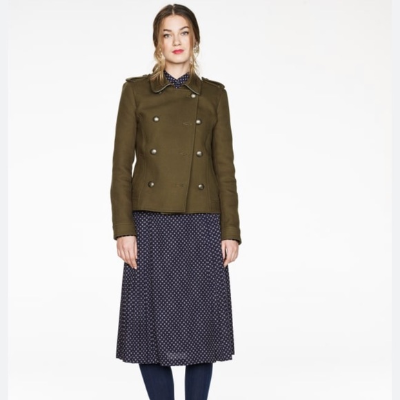 Banana Republic Double Breasted Military Peacoat Blazer Jacket Army Green - Picture 5 of 5